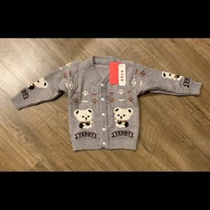 Teddy Bear toddler sweater cardigan